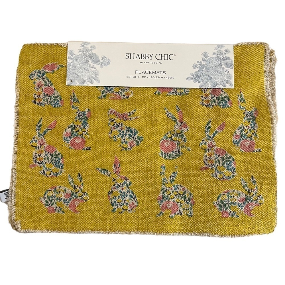 Shabby Chic Easter Bunny Set of Placemats Home Holiday Festive